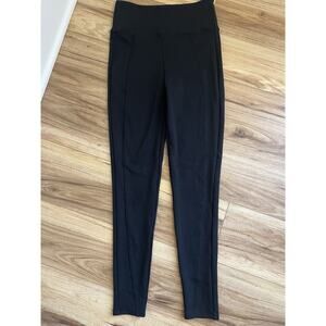 Spanx Women's Medium Black Pleated Slacks Pull on Business Dress Pants